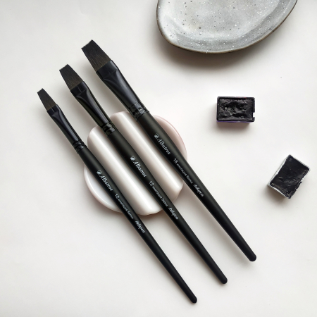 Кисть «Акварель», имитация белки, плоская №16