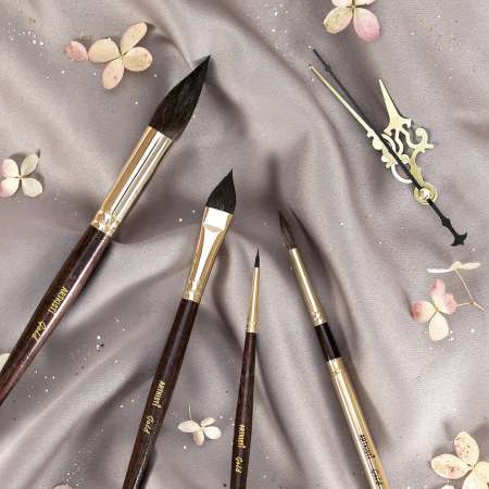 Кисть серии Artkisti GOLD, волос белки/синтетика, круглая складная, № 5