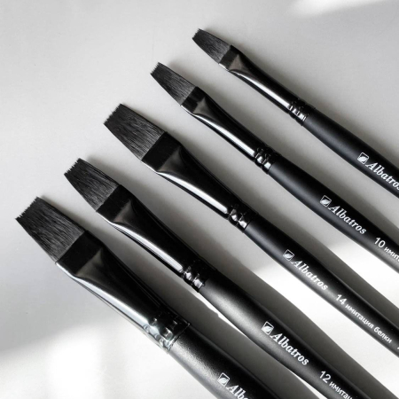 Кисть «Акварель», имитация белки, плоская №16