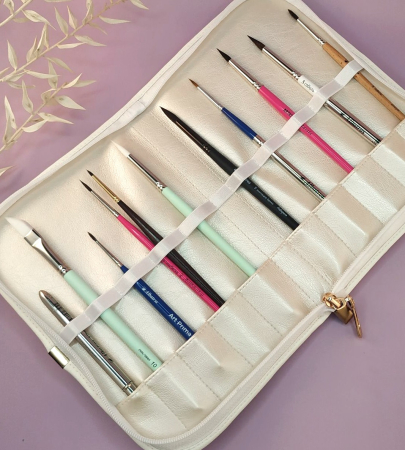 Пенал для кистей Artkisti, 23х15,5 см, экокожа, жемчужный