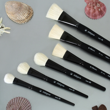 Кисть «Акварель», волос козы, овальная №16